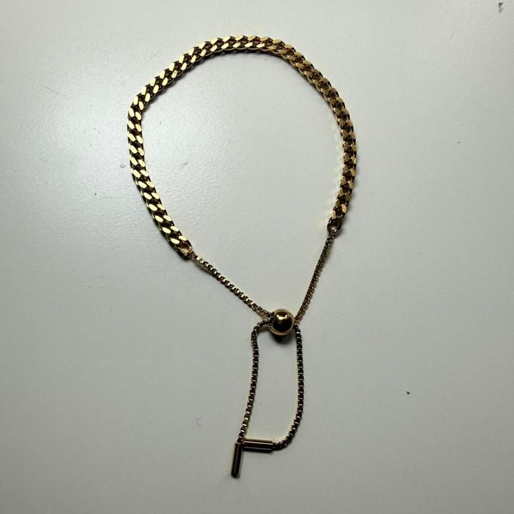 Elegant Gold Adjustable Bracelet – Minimalist Chain Slider Bracelet for Women